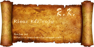 Riesz Károly névjegykártya